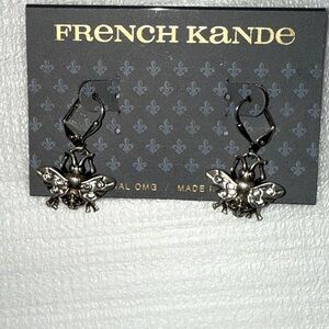French Kande Silver Bee Earrings